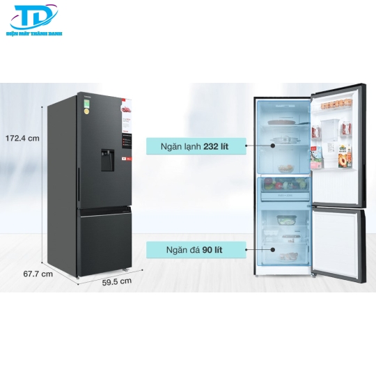 Tủ lạnh Toshiba Inverter 322 lít GR-RB405WE-PMV(06)-MG