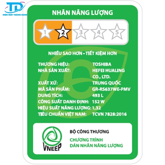 Tủ lạnh Toshiba Inverter 493 Lít GR-RS637WE-PMV(06)