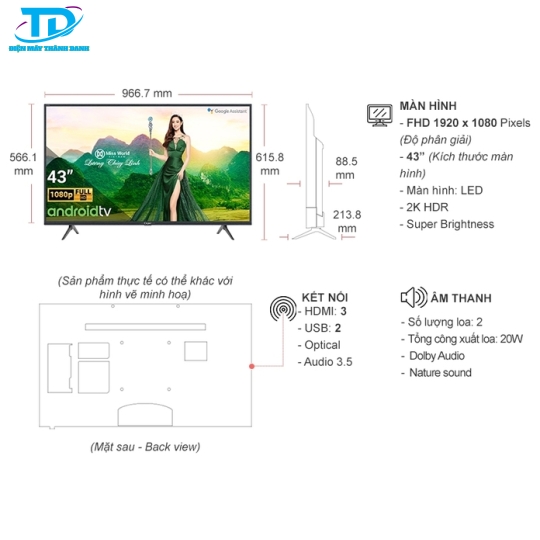 Android Tivi Casper 43 inch 43FG5200