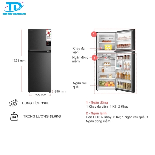 Tủ lạnh Toshiba GR-RT440WE-PMV(06)-MG