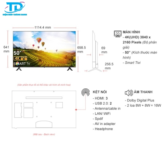 Smart Tivi Casper 4K 50 inch 50UW6000