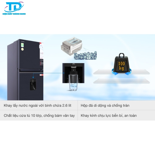 Tủ lạnh Toshiba Inverter 337 lít GR-RT435WE-PMV(06)-MG 