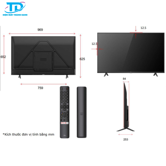TCL Android Tivi 4K 43 inch 43P618