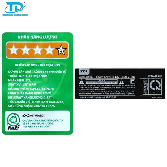 Google Tivi TCL 4K 55 inch 55P635 