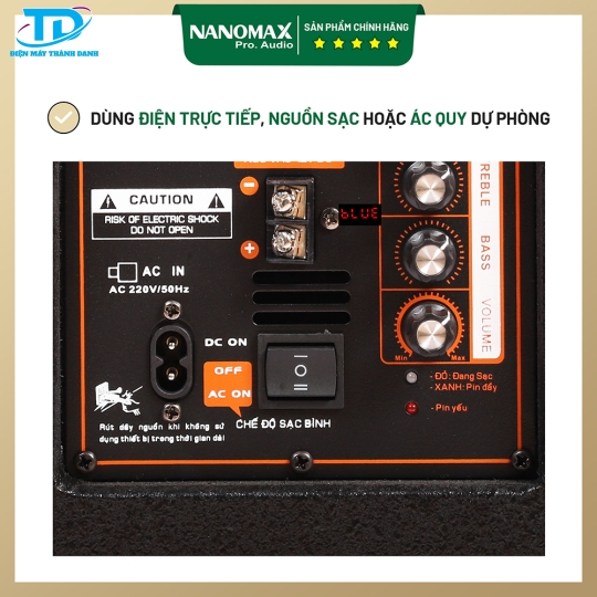  Loa Kéo Nanomax K-12X Bass 30cm 360w Karaoke Bluetooth