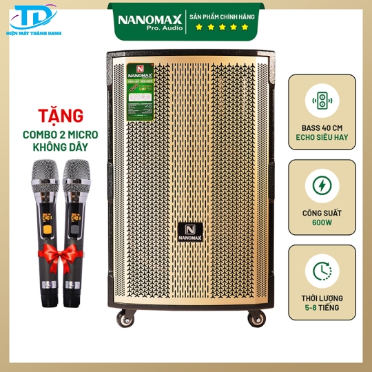  Loa Kéo Nanomax S-15D3 Bass 40cm 600W Karaoke Bluetooth