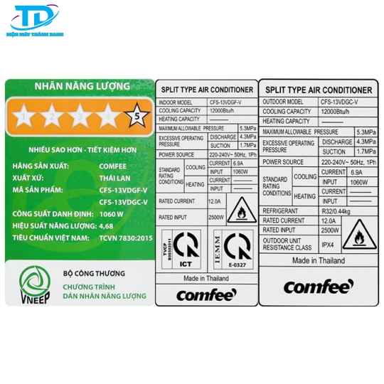 Máy lạnh Comfee Inverter 1 HP CFS-10VDGF-V 