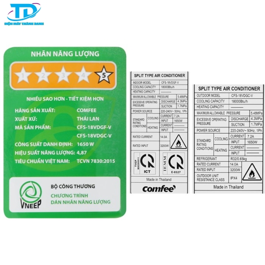 Máy lạnh Comfee Inverter 2 HP CFS-18VDGF-V