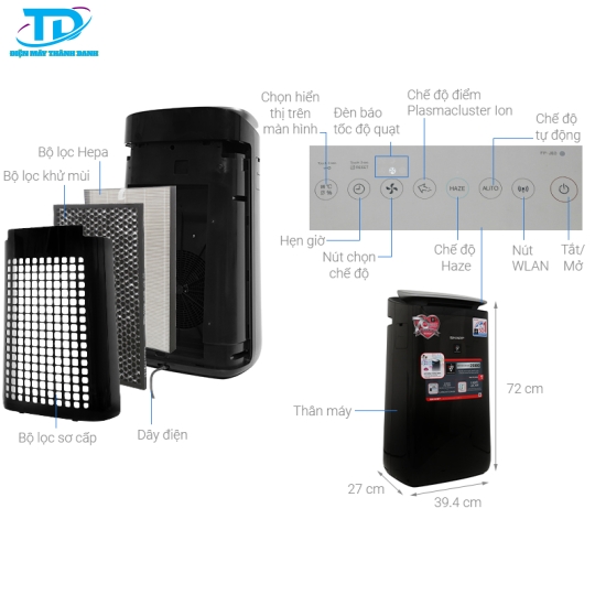 Máy lọc không khí Sharp FP-J80EV-H 