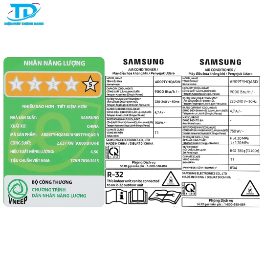 Máy lạnh Samsung Inverter 1 HP AR09TYHQASINSV