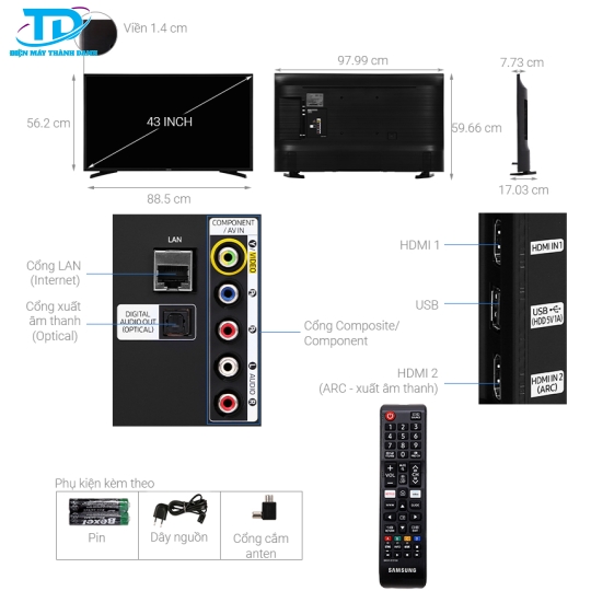 Smart Tivi Samsung 43 inch UA43T6000