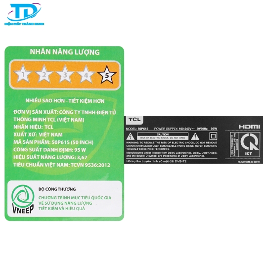 Android Tivi TCL 4K 50 inch 50P615