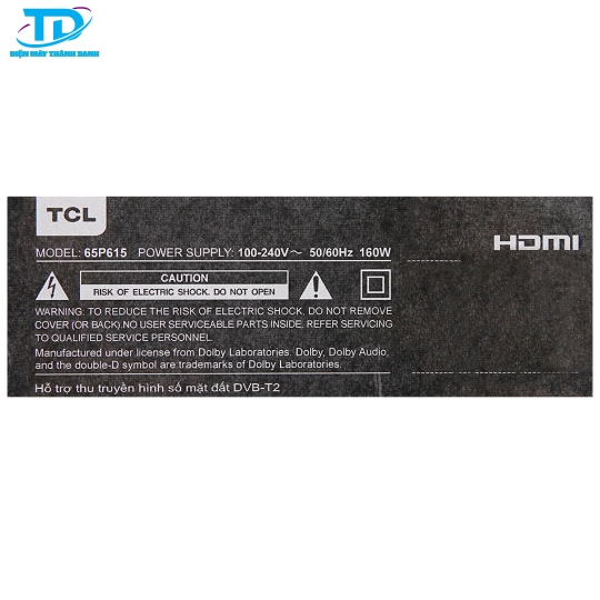Android Tivi TCL 4K 65 inch 65P615 