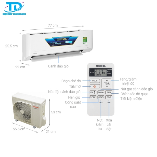 Máy lạnh Toshiba 1 HP Inverter RAS-H10C4KCVG-V