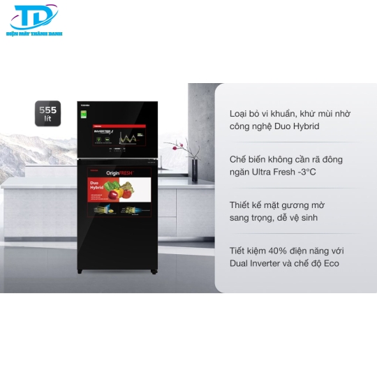 Tủ lạnh Toshiba Inverter 555 lít GR-AG58VA XK