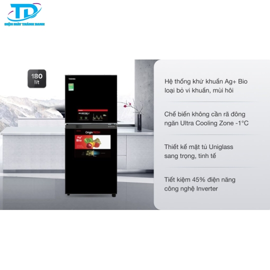 Tủ lạnh Toshiba Inverter 180 lít GR-B22VU UKG 