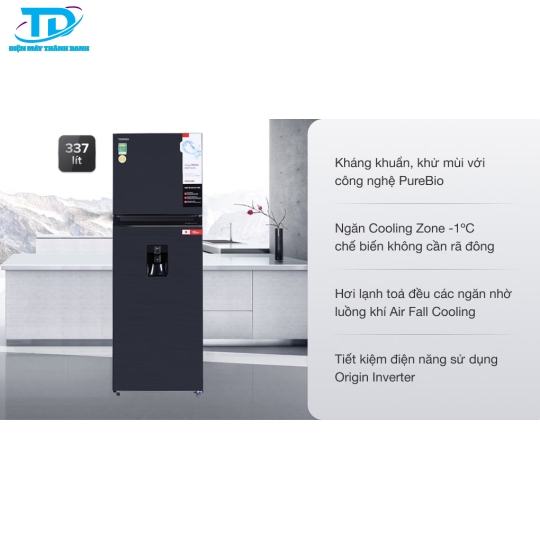 Tủ lạnh Toshiba Inverter 337 lít GR-RT435WE-PMV(06)-MG 
