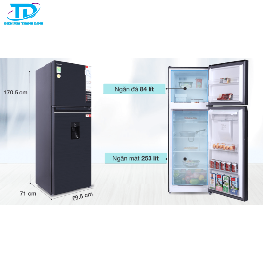 Tủ lạnh Toshiba Inverter 337 lít GR-RT435WE-PMV(06)-MG 