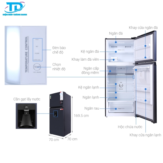 Tủ lạnh Toshiba Inverter 407 lít GR-RT535WE-PMV(06)-MG