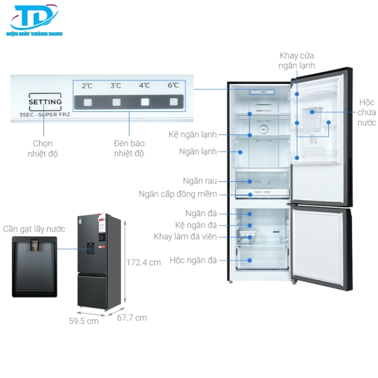 Tủ lạnh Toshiba Inverter 322 lít GR-RB405WE-PMV(06)-MG