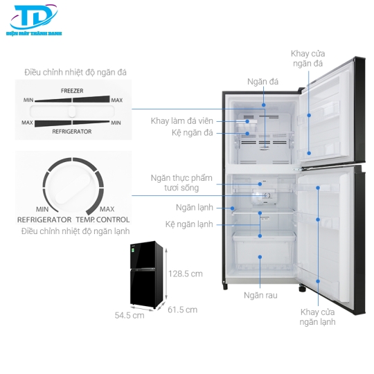 Tủ lạnh Toshiba Inverter 180 lít GR-B22VU UKG 