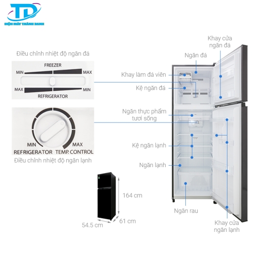 Tủ lạnh Toshiba Inverter 253 lít GR-B31VU SK 
