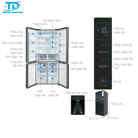 Tủ lạnh Toshiba Inverter 509 lít GR-RF605WI-PMV(06)-MG