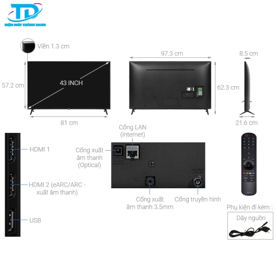 Smart Tivi LG 4K 43 inch 43UP7550PTC