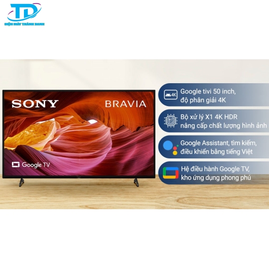 Google Tivi Sony 4K 50 inch KD-50X75K 