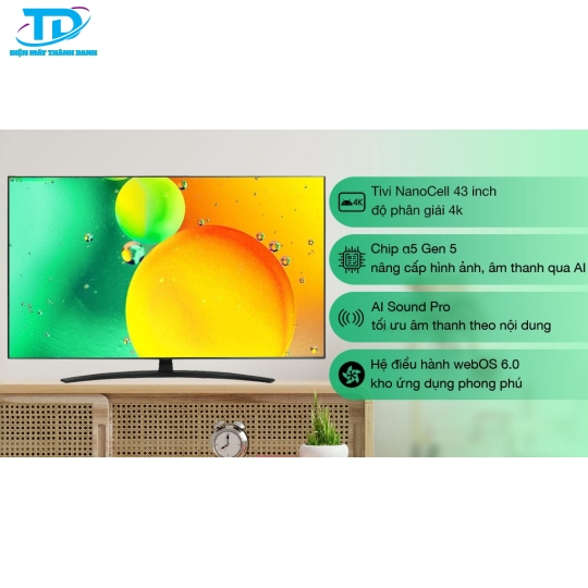 Smart Tivi NanoCell LG 4K 43 inch 43NANO76SQA