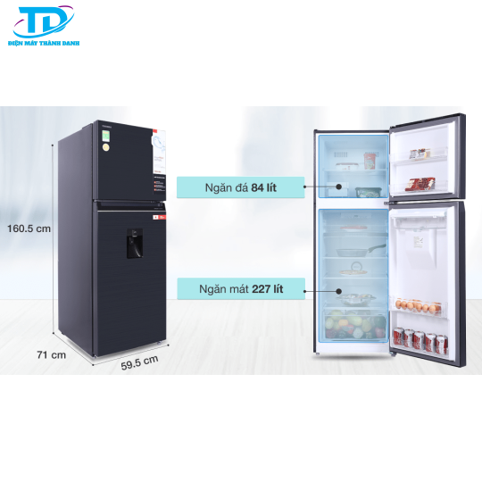 Tủ lạnh Toshiba Inverter 311 lít GR-RT395WE-PMV(06)-MG